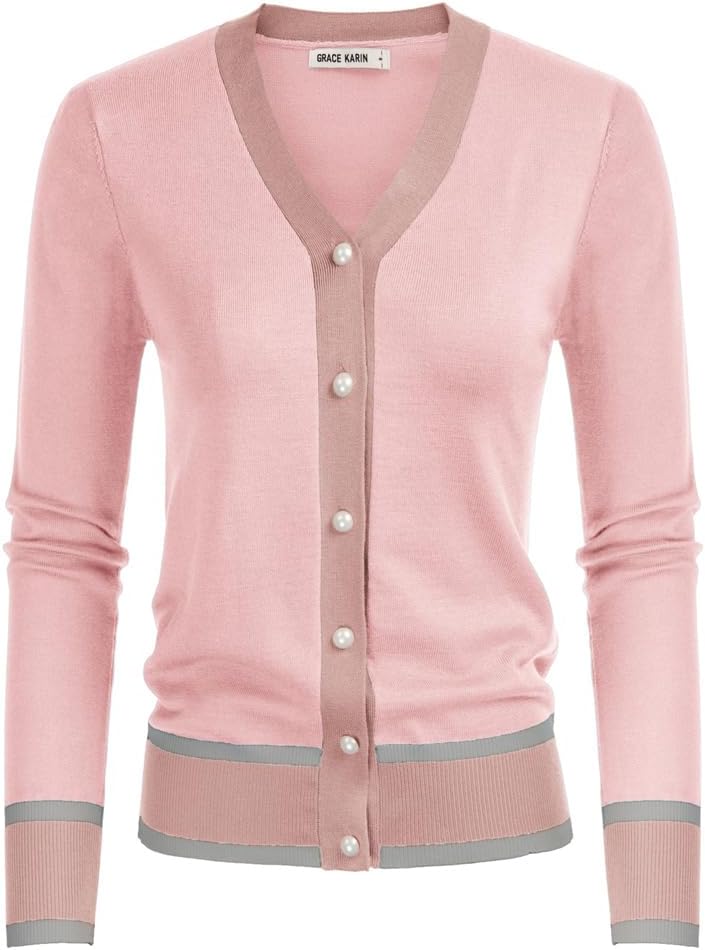 GRACE KARIN Cardigan Sweaters for Women Lightweight Long Sleeve Cropped Cardigan Spring Summer Fashion Clothing Outfits Shrug