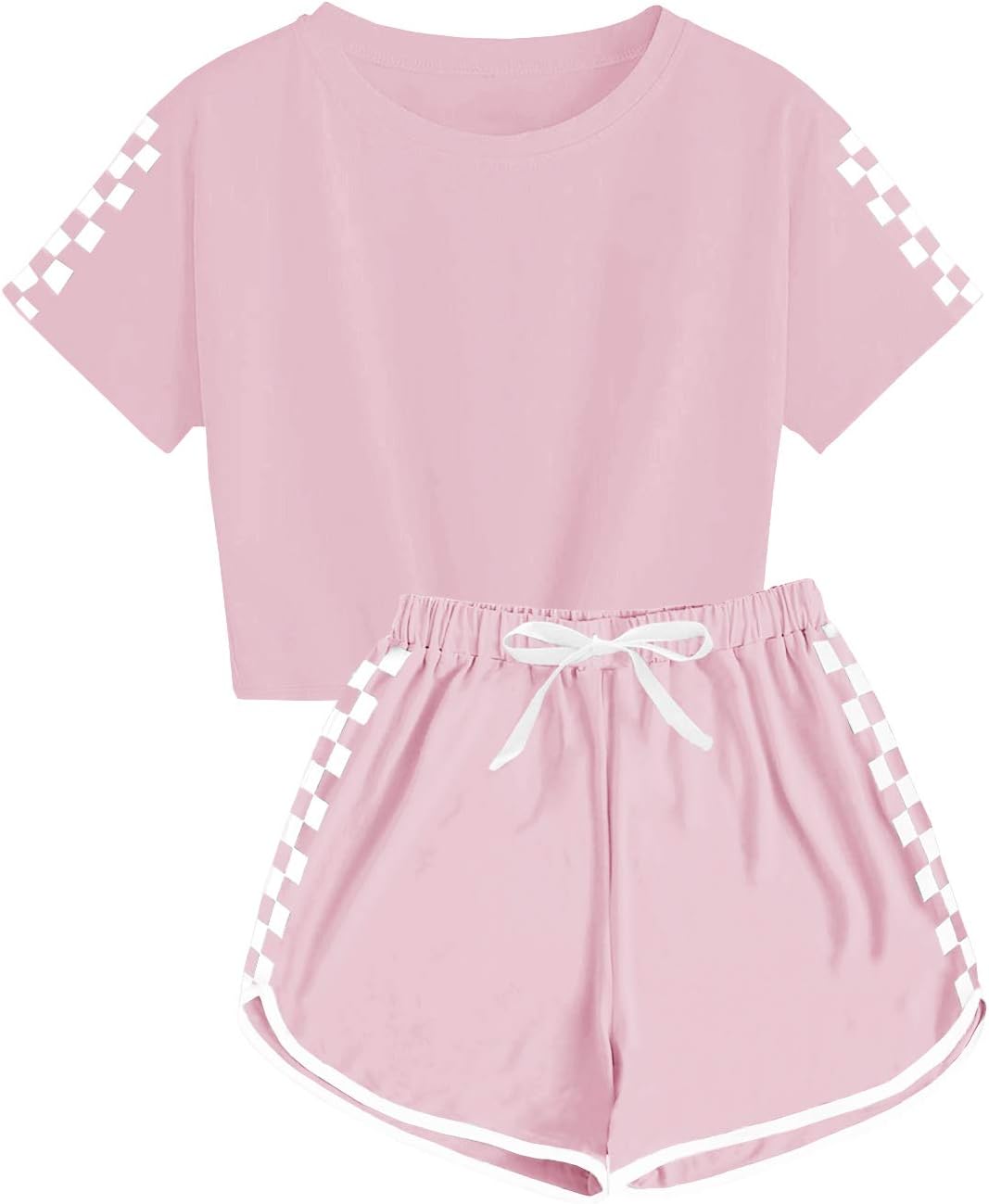 Haloumoning Unisex Girls Boys 2 Piece Outfits Crop Tops and Shorts Set Soft Cotton Clothing Sets Sports Tracksuit