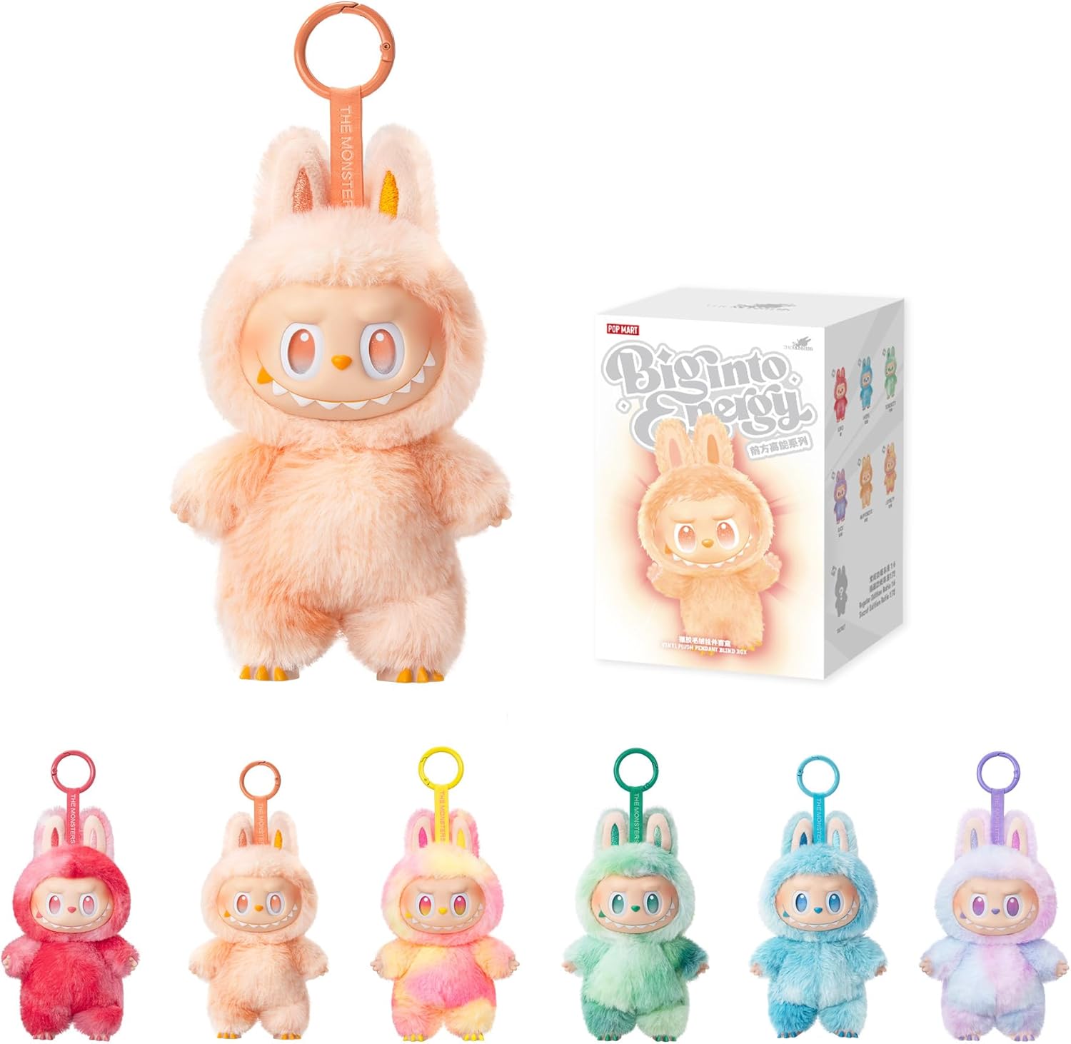 POP MART THE Monsters Big into Energy Series-Vinyl Plush Pendant Blind Box, LABUBU Doll, Blind Box Figures, Plush Keychain, Bag Charms, Random Design Collectible Toys Home Decor, Single Box