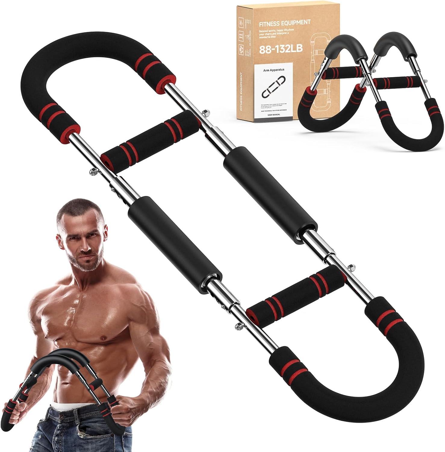 Twist Arm Trainer, Adjustable Chest Workout Equipment, Arm Trainer for Men Women, Shoulder Muscle Training