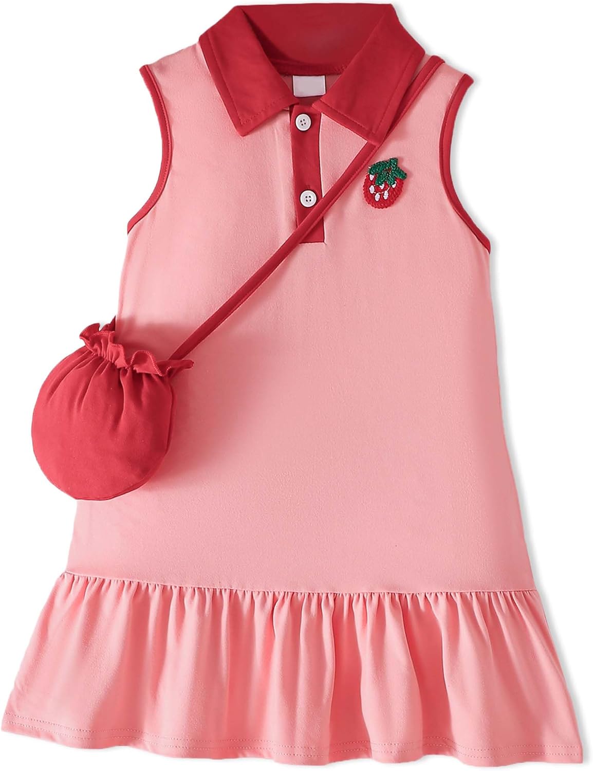 Doresbebe Toddle Girls Dresses Little Kid Sundresses Size 2-8 Years Spring Outfits Summer Clothes Sport Playwear Dress+Bag